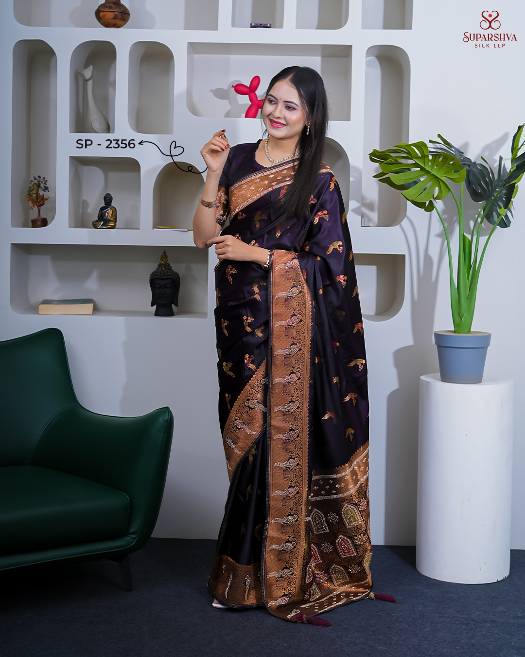 Elegant Black silk saree