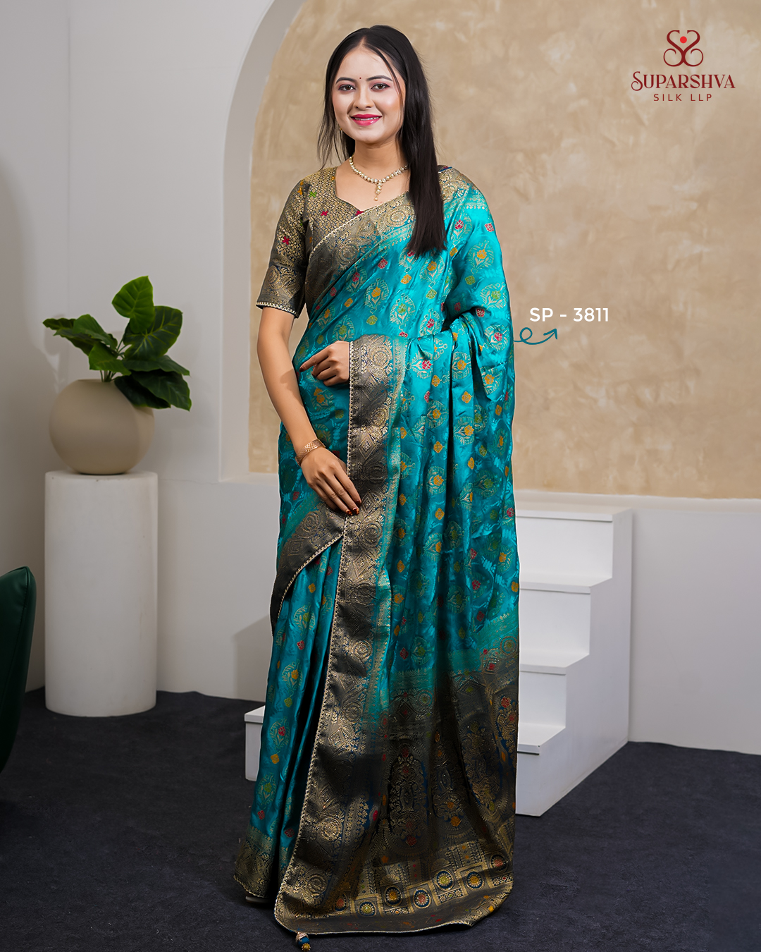 Wedding blue saree
